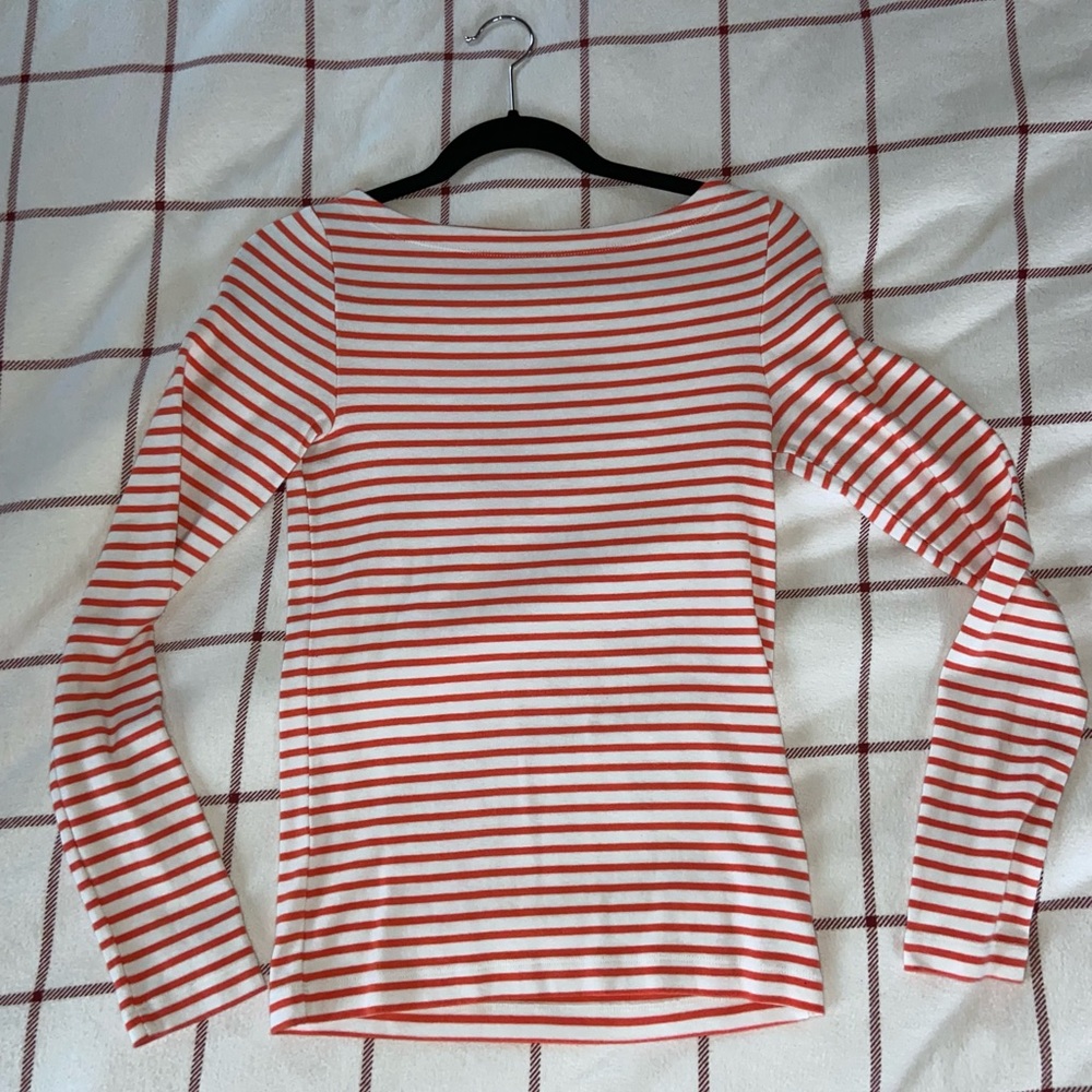 Gap Orange and White Long Sleeved Shirt